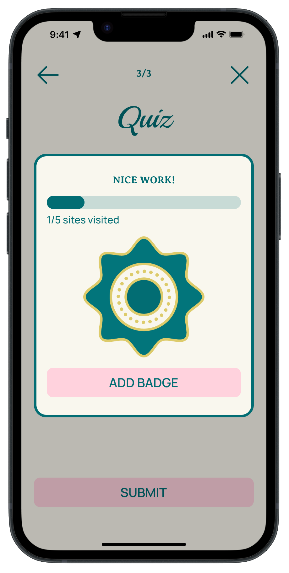 earned site badge screen