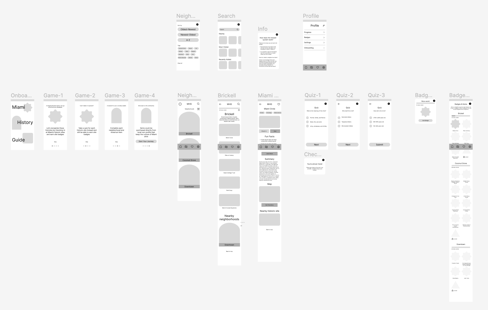 figma wireframes of the app